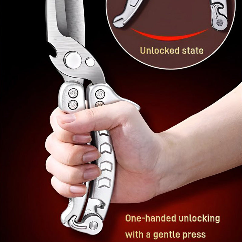 All-steel Multi-function Kitchen Scissors for Chicken and Meat Cutting